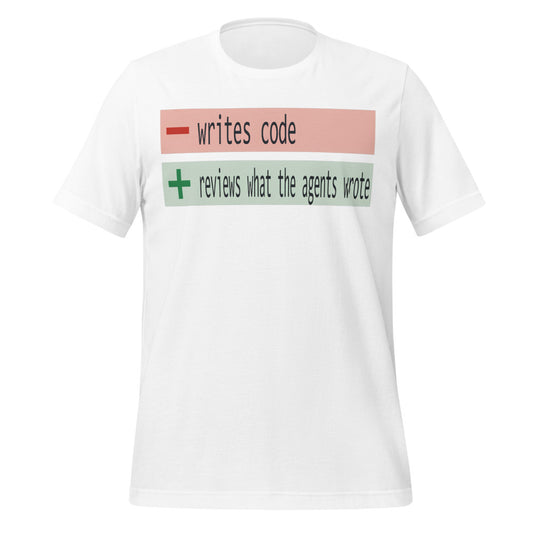 The Diff agentic AI engineer tee — White, front