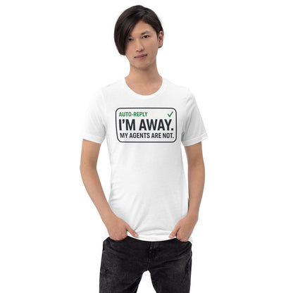Auto-Reply agentic AI engineer tee — White, on model