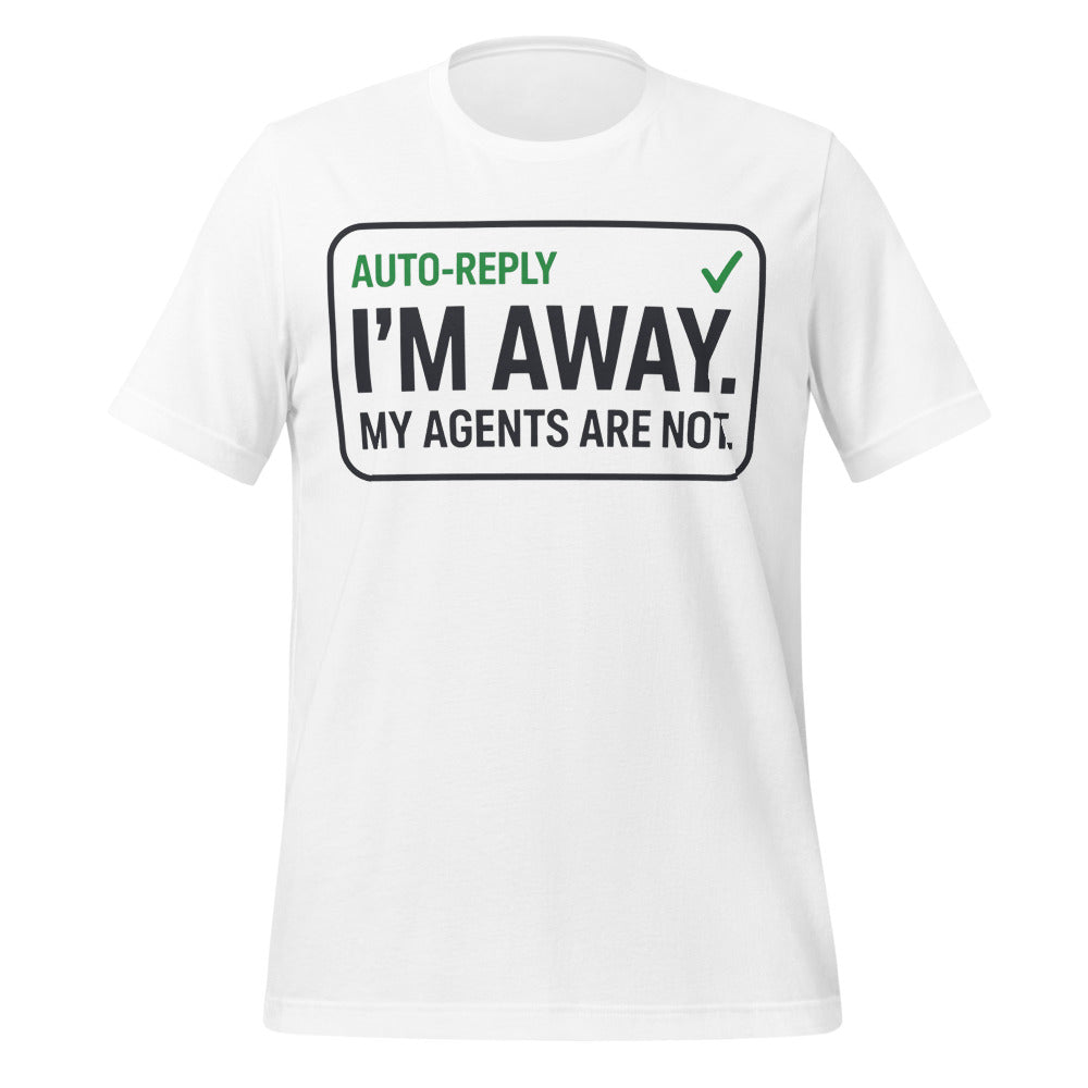 Auto-Reply agentic AI engineer tee — White, front