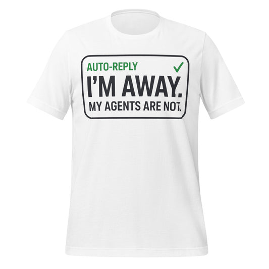Auto-Reply agentic AI engineer tee — White, front
