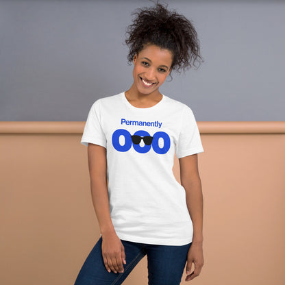 Permanently OOO out of office unisex t-shirt — White, on model