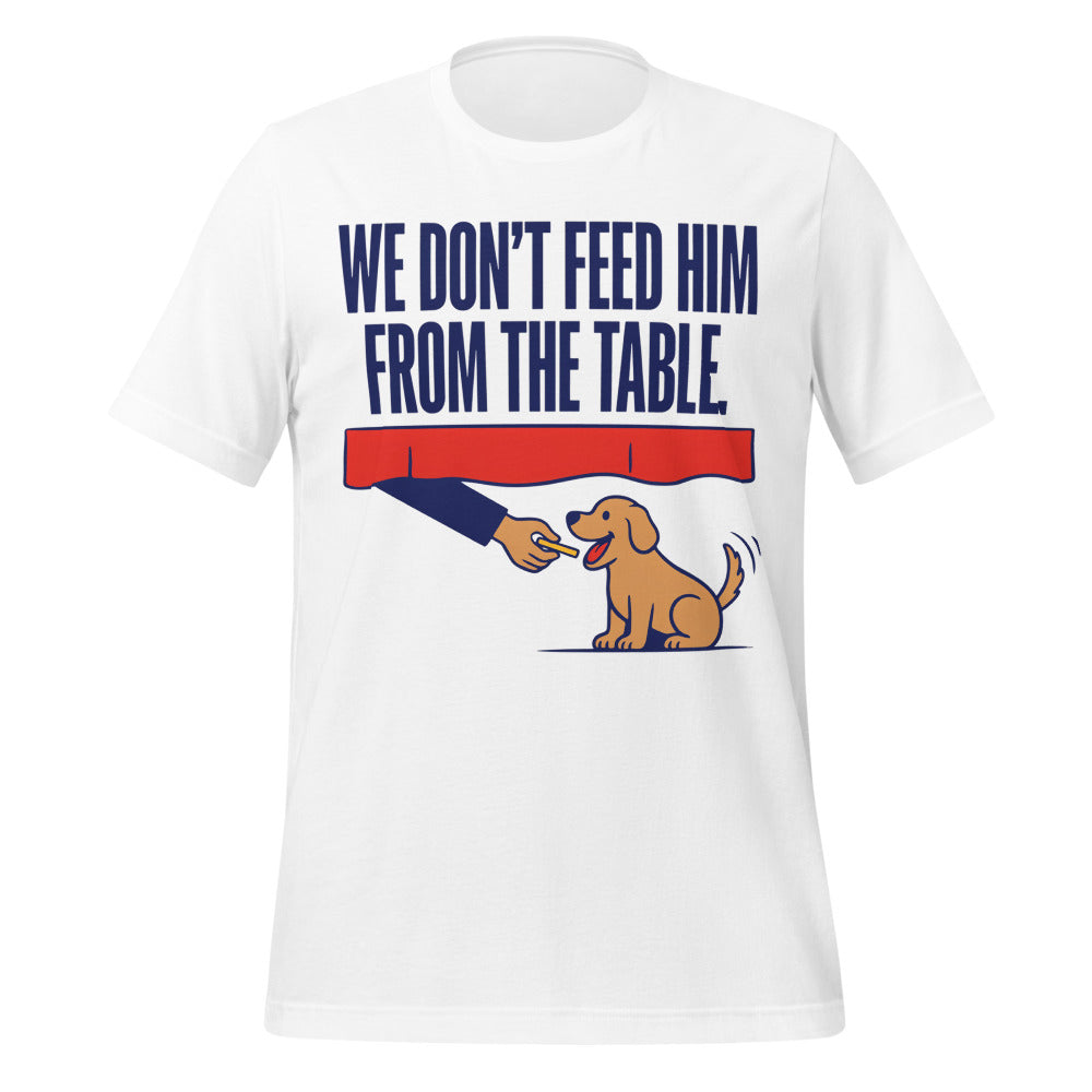 From The Table funny dog dad tee — White, front