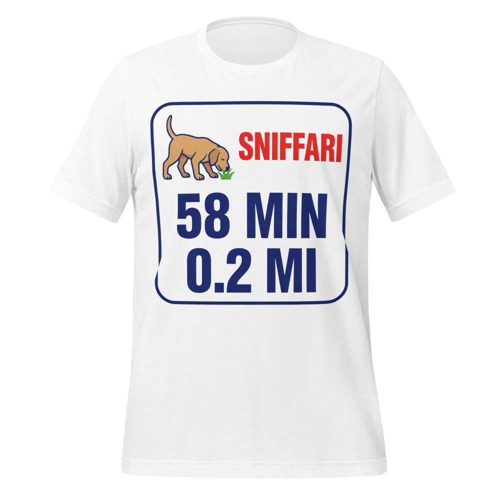 Sniff Walk Recap funny dog dad tee — White, front
