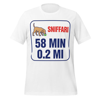 Sniff Walk Recap funny dog dad tee — White, front