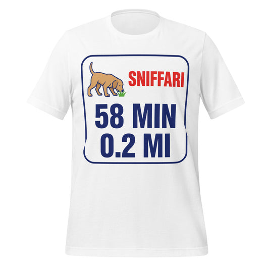 Sniff Walk Recap funny dog dad tee — White, front