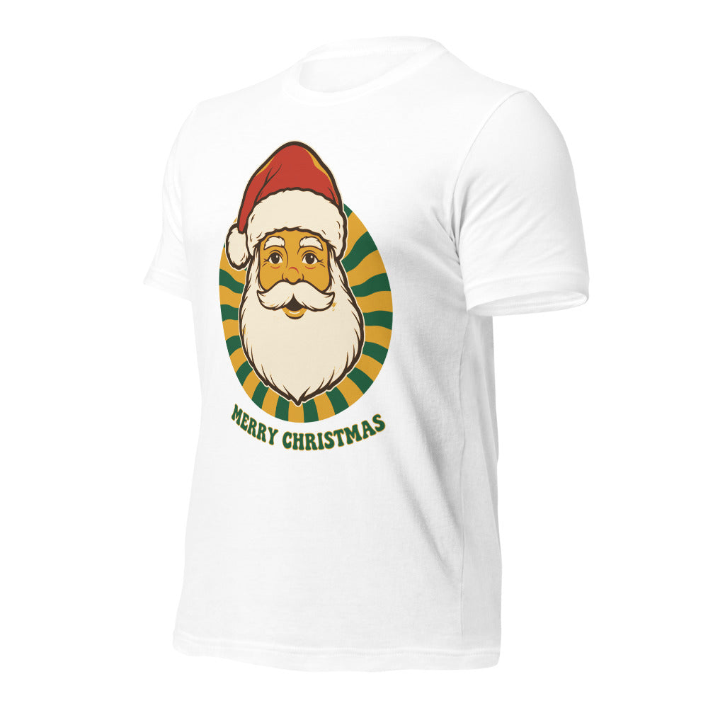 Groovy Santa retro Christmas tee — White, front-right