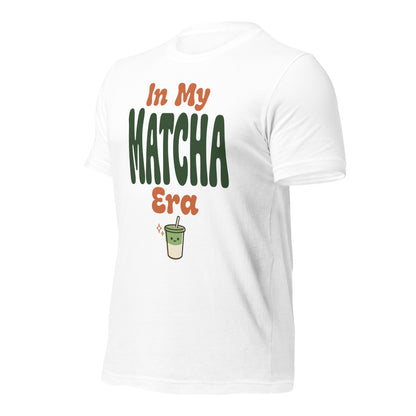 In My Matcha Era retro matcha tee — White, front-right