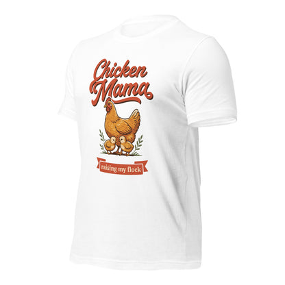 Chicken Mama raising my flock chicken keeper tee — White, front-right