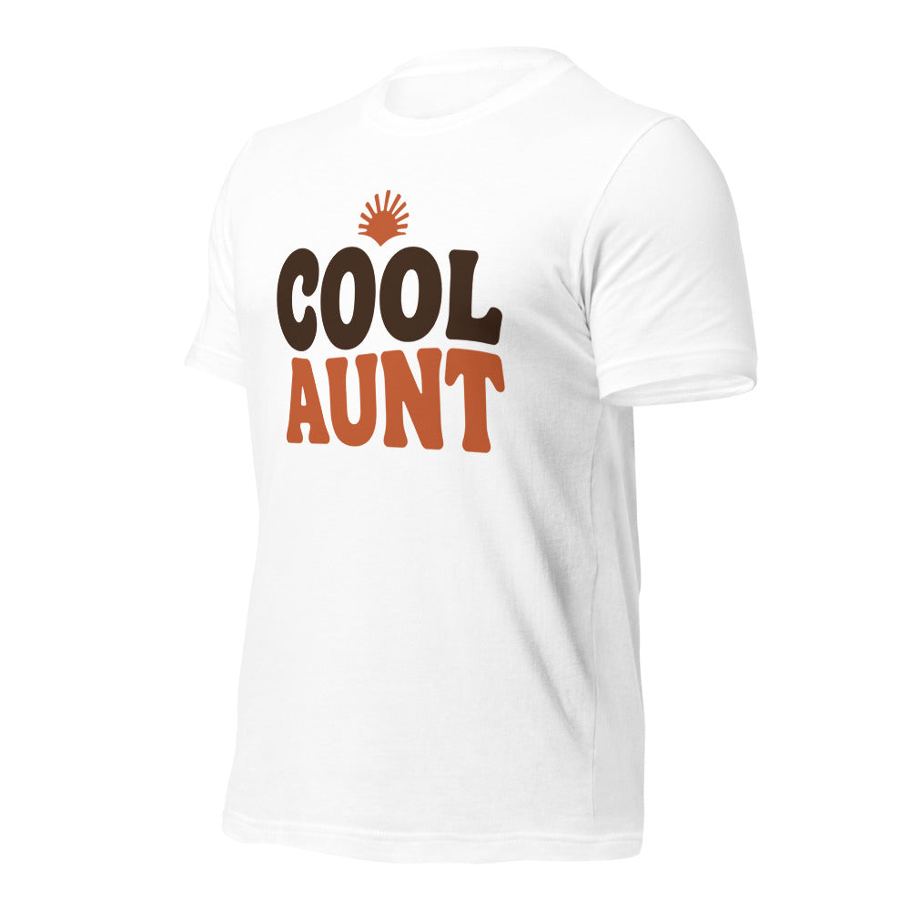 Cool Aunt retro groovy aunt tee — White, front-right