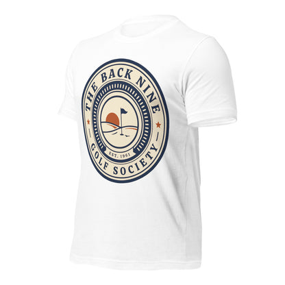The Back Nine vintage golf roundel tee — White, front-right