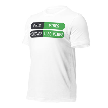 Eval Suite Vibes agentic AI engineer tee — White, front-right