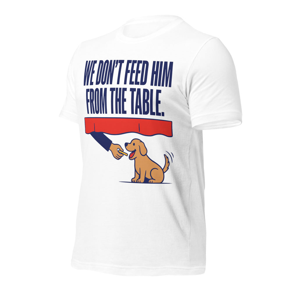 From The Table funny dog dad tee — White, front-right