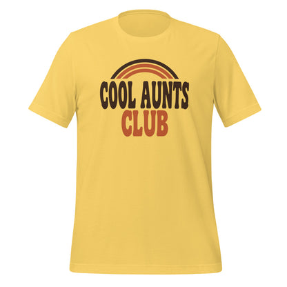 Cool Aunts Club retro groovy aunt tee — Yellow, front