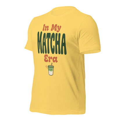 In My Matcha Era retro matcha tee — Yellow, front-right