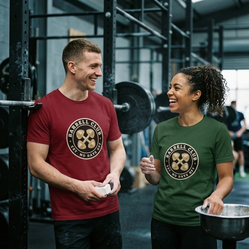 Barbell Club No Days Off vintage gym tee — lifestyle