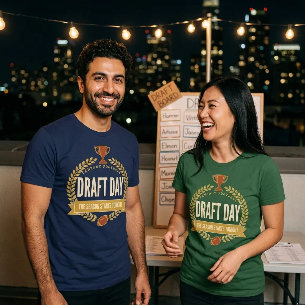 Draft Day Almanac vintage fantasy football draft tee — lifestyle