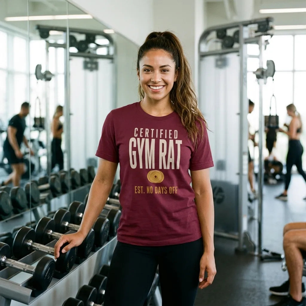 Certified Gym Rat vintage athletic tee — lifestyle