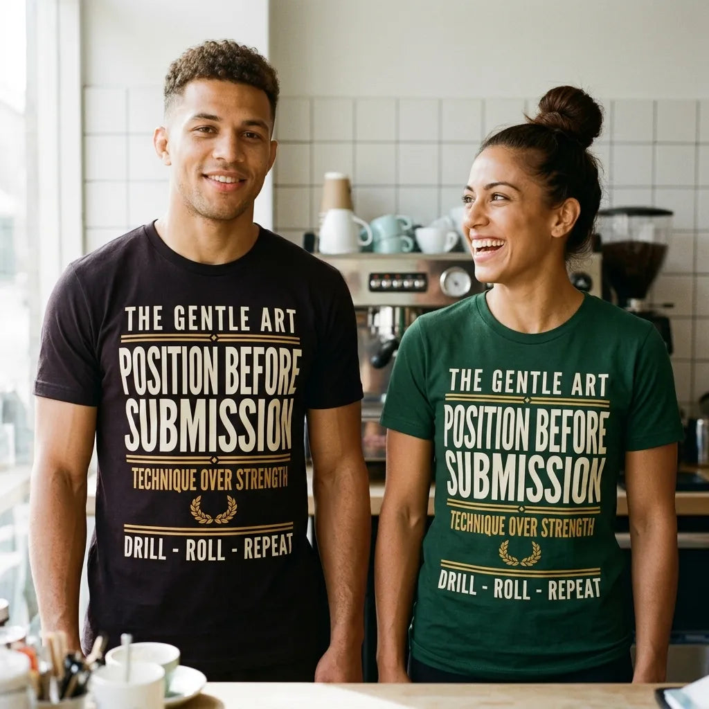 Position Before Submission Brazilian jiu jitsu t-shirt — lifestyle