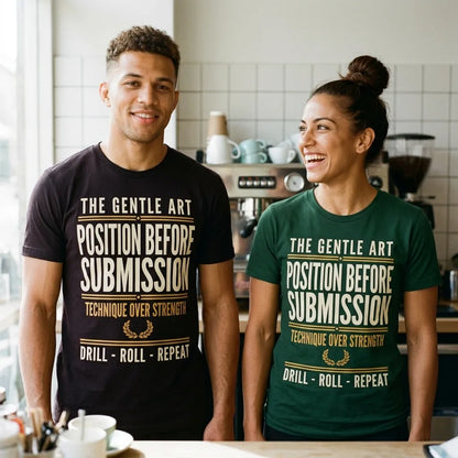 Position Before Submission Brazilian jiu jitsu t-shirt — lifestyle