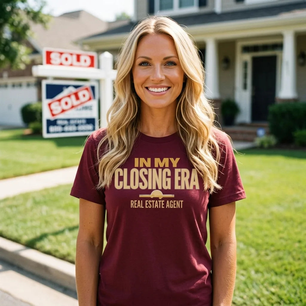 In My Closing Era real estate agent tee — lifestyle