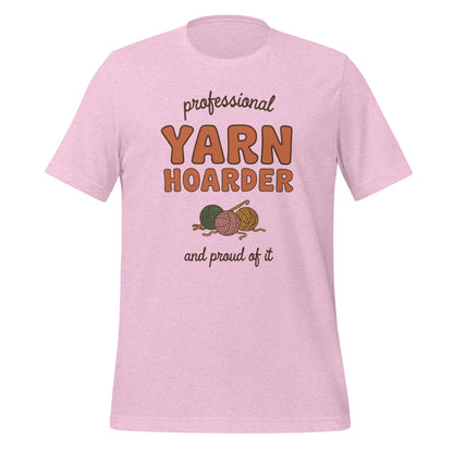 Professional Yarn Hoarder crochet cottagecore tee — Heather Prism Lilac, front