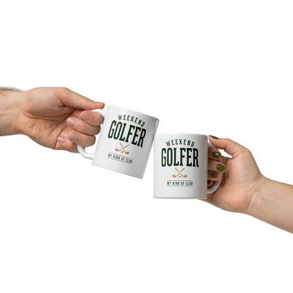 Weekend Golfer Wordmark print — 11 oz, front