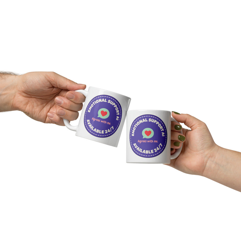 Emotional Support AI ceramic mug — 11 oz, front