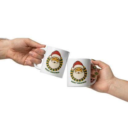 Groovy Santa retro Christmas mug — 11 oz, front