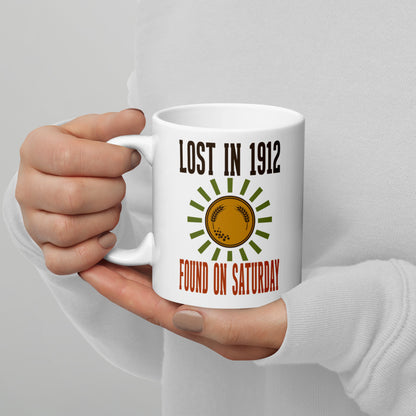 Lost in 1912 Found on Saturday retro metal detecting mug — 11 oz