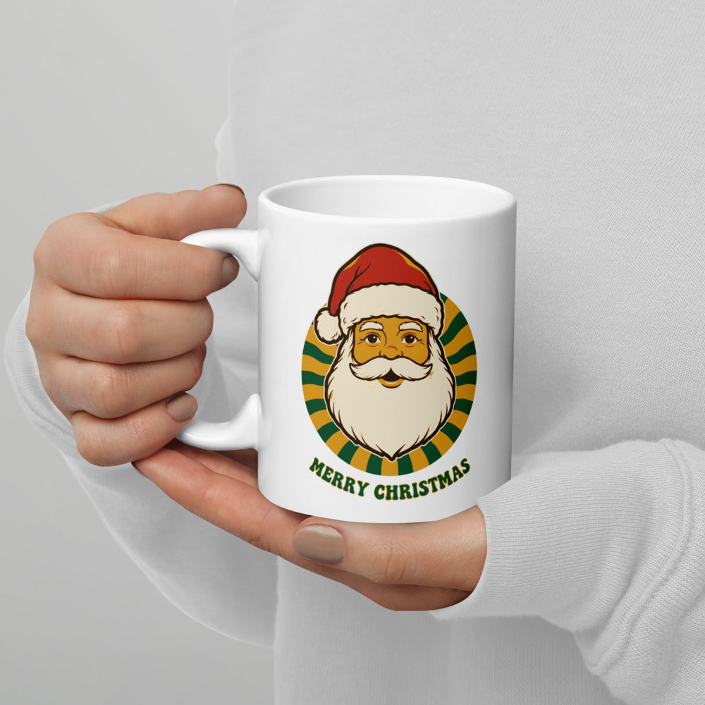 Groovy Santa retro Christmas mug — 11 oz