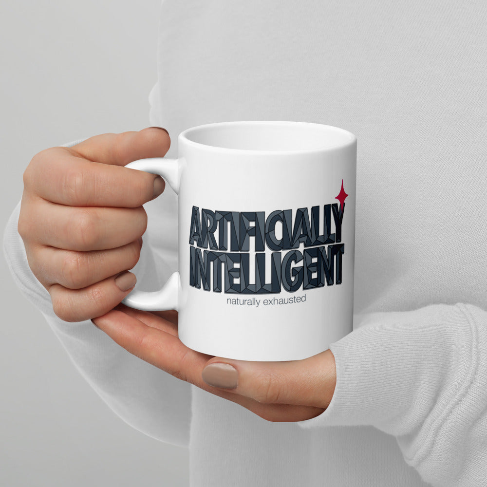 Artificially Intelligent funny AI mug — 11 oz, handle on the left
