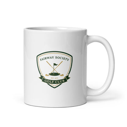 Fairway Society Crest print — 11 oz, handle on the right