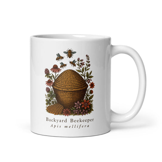 Backyard Beekeeper Field Plate print — 11 oz, handle on the right