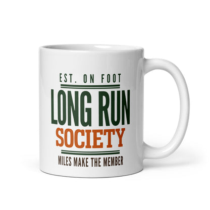 Long Run Society print — 11 oz, handle on the right