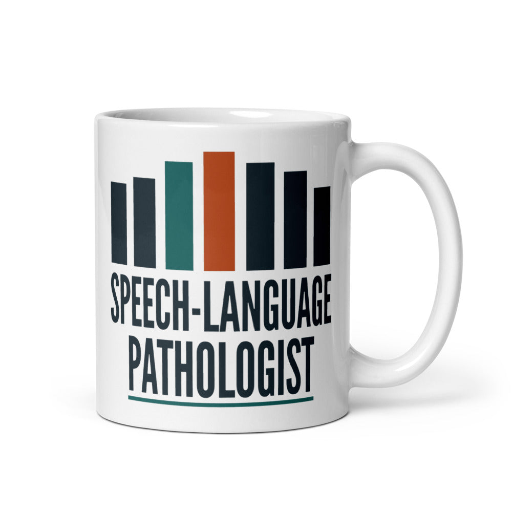 Mid-Century Clinic speech therapy mug — 11 oz, handle on the right