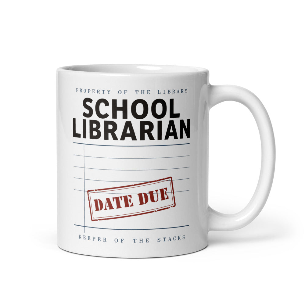 Property of the School Library print — 11 oz, handle on the right