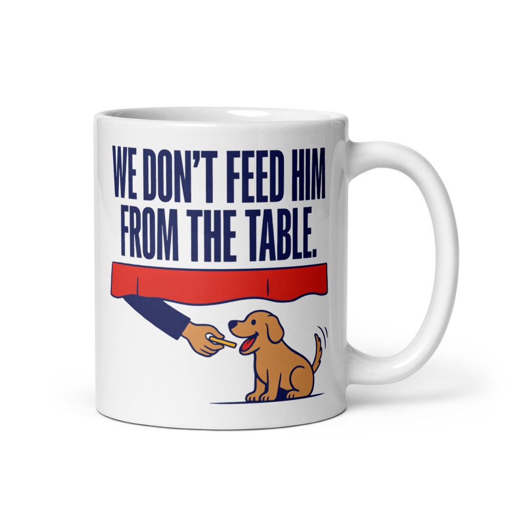 From The Table funny dog dad mug — 11 oz, handle on the right
