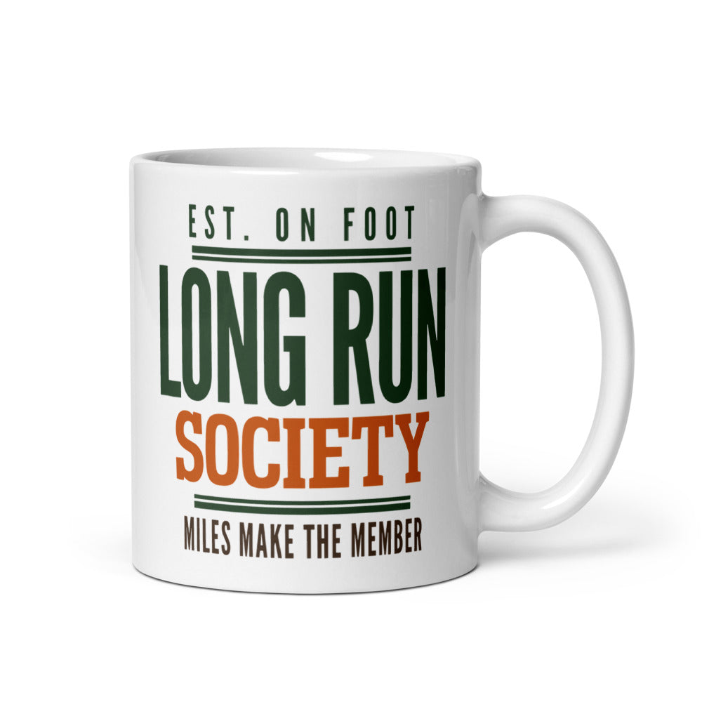 Long Run Society print — 11 oz, handle on the right
