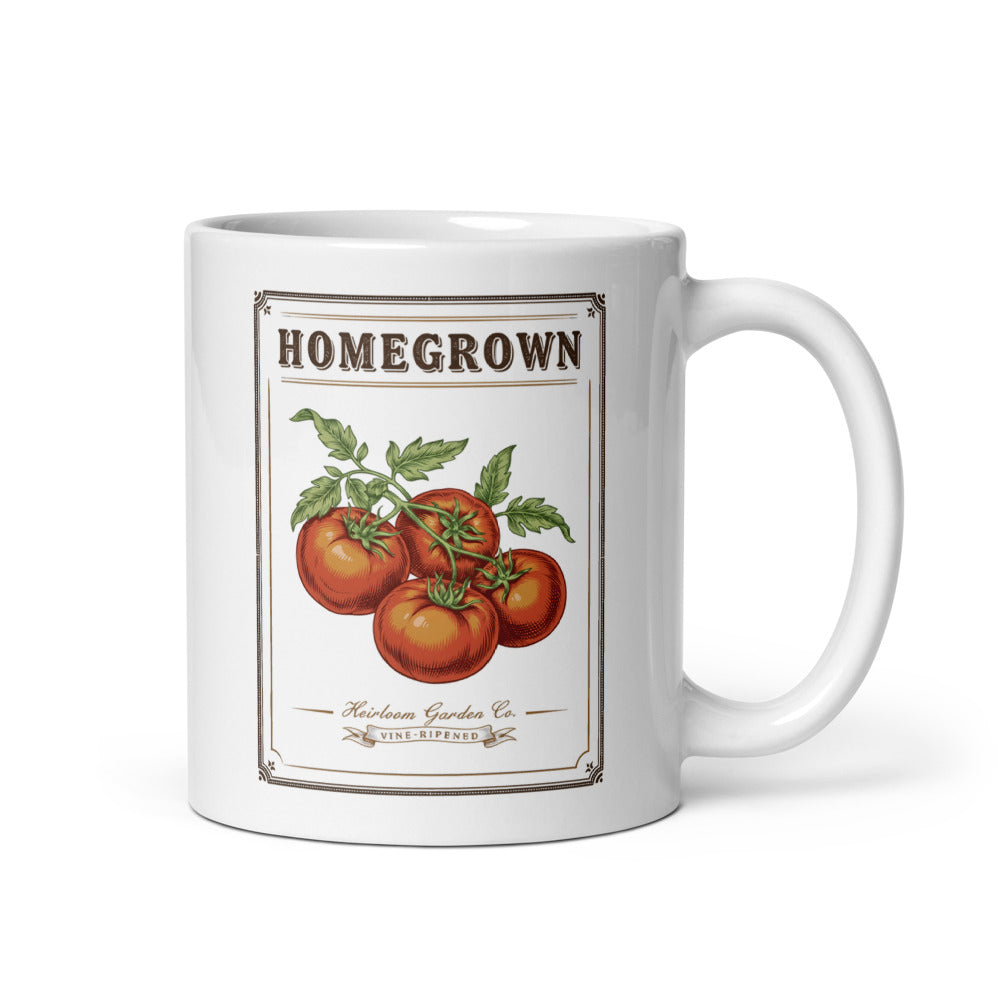 Homegrown Heirloom Seed Packet print — 11 oz, handle on the right