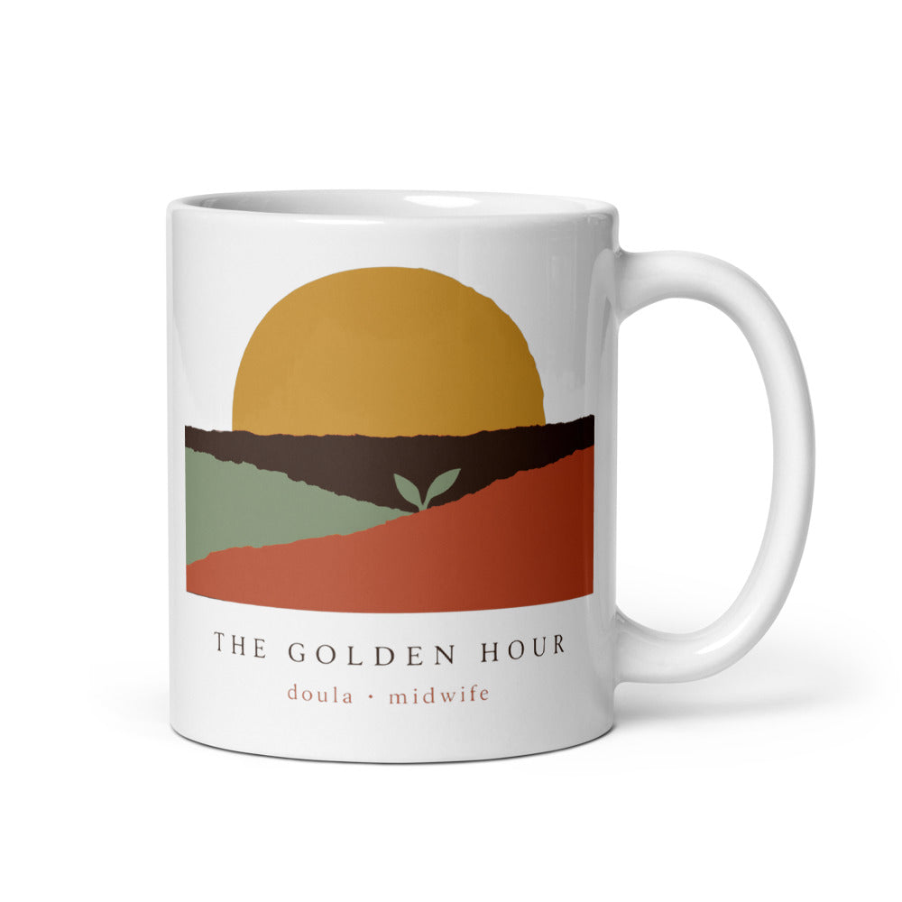 The Golden Hour print — 11 oz, handle on the right