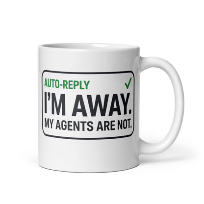 Auto-Reply agentic AI engineer mug — 11 oz, handle on the right