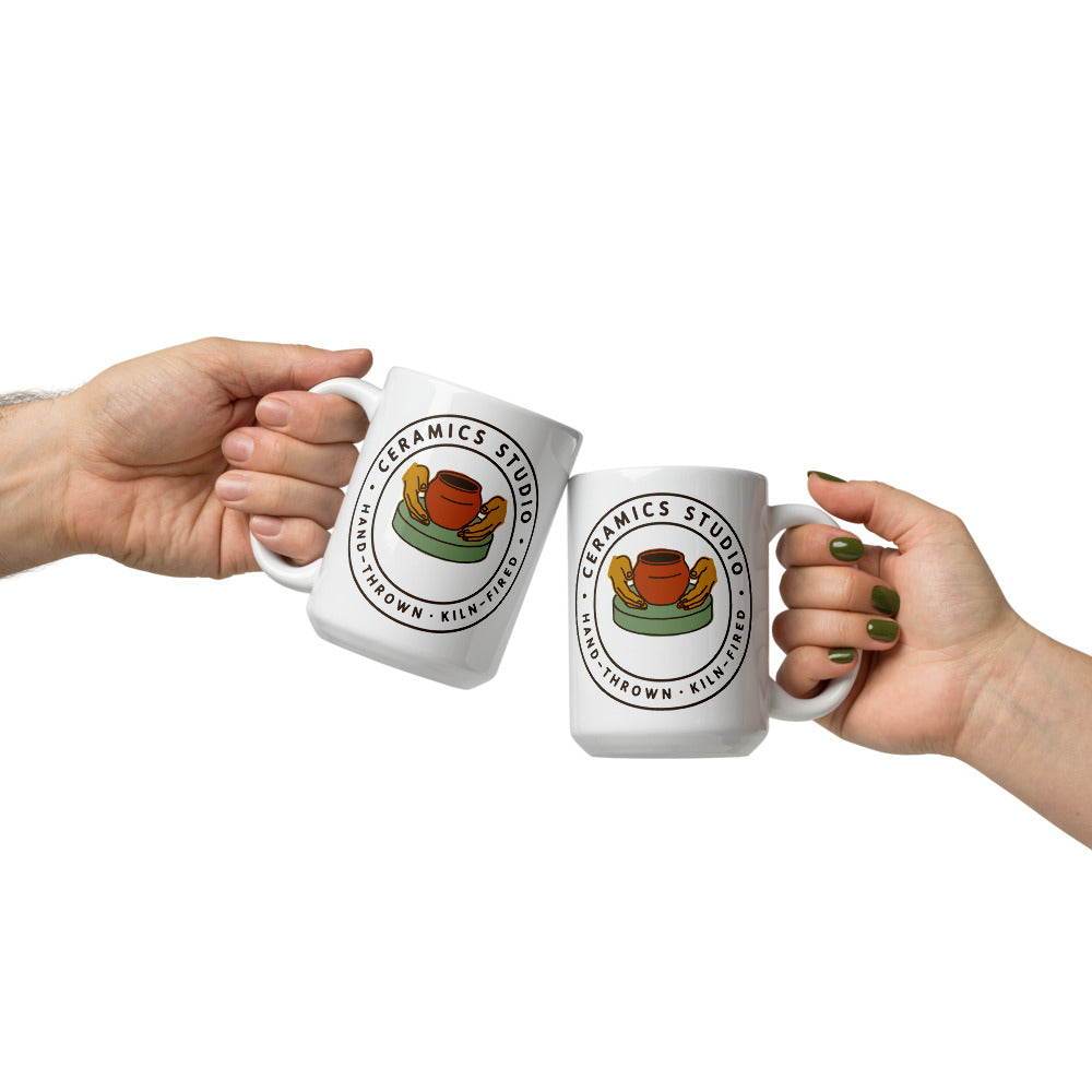 Ceramics Studio Badge print — 15 oz, front