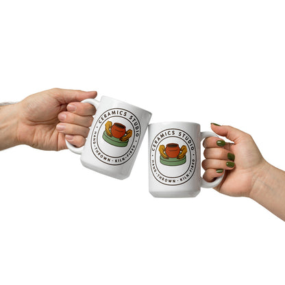 Ceramics Studio Badge print — 15 oz, front