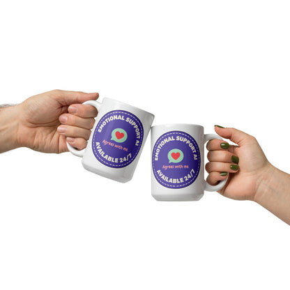 Emotional Support AI ceramic mug — 15 oz, front