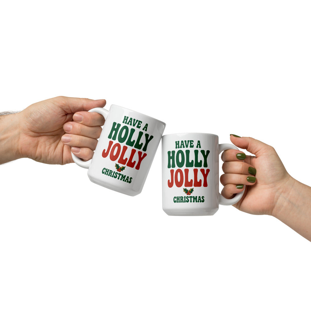 Holly Jolly print — 15 oz, front