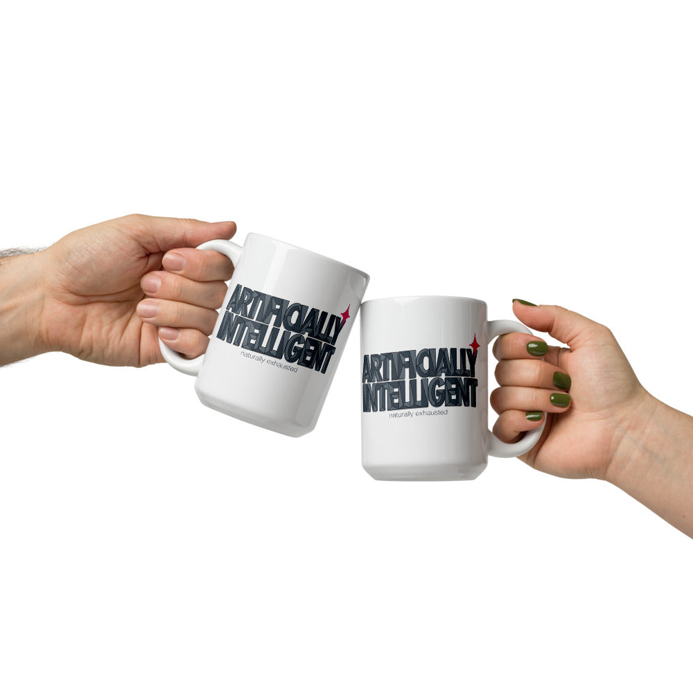 Artificially Intelligent funny AI mug — 15 oz, front
