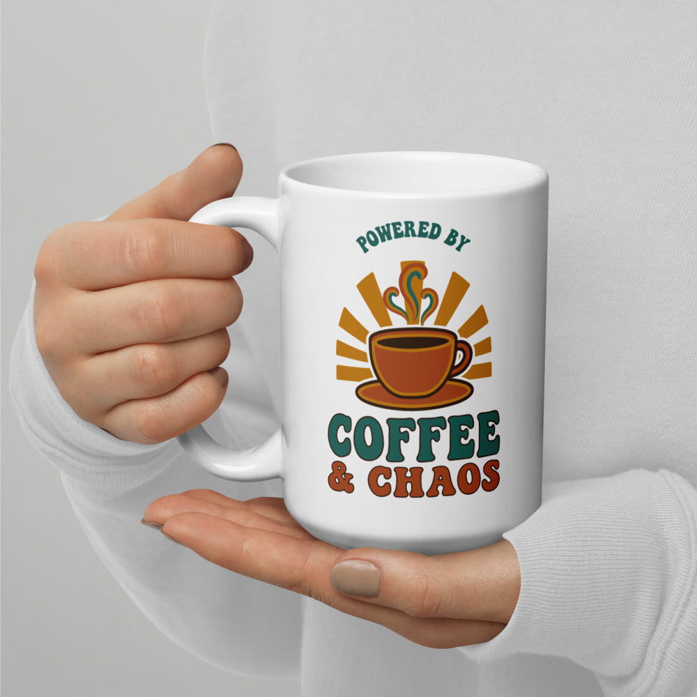 Powered By Coffee & Chaos print — 15 oz