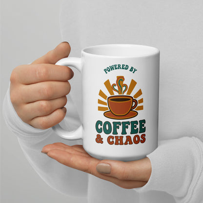 Powered By Coffee & Chaos print — 15 oz