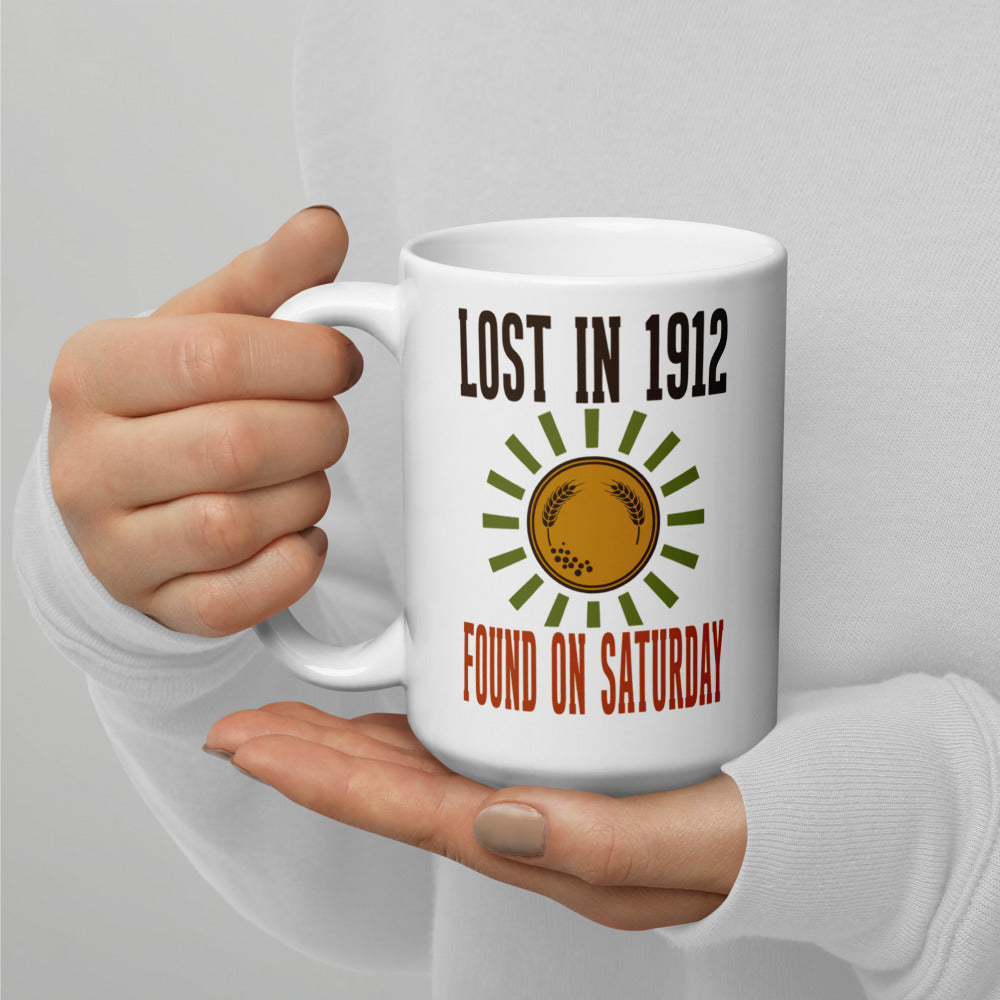 Lost in 1912 Found on Saturday retro metal detecting mug — 15 oz