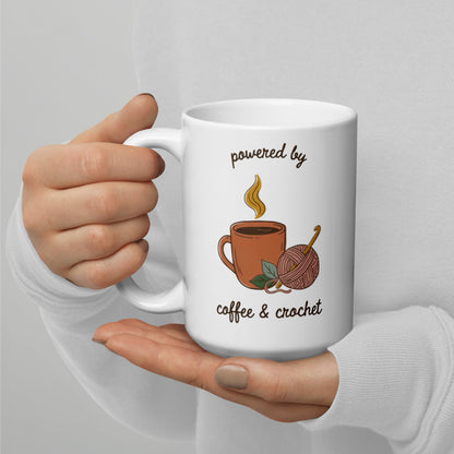 Powered by Coffee & Crochet print — 15 oz
